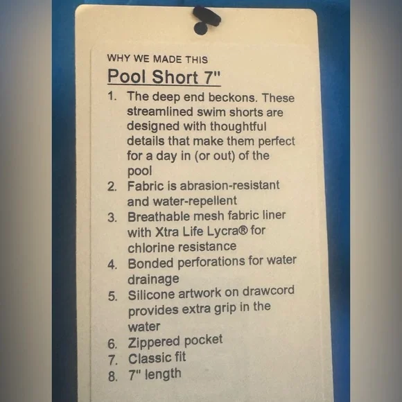 Lululemon Pool Short 7" BNWT - Picture 6 of 6